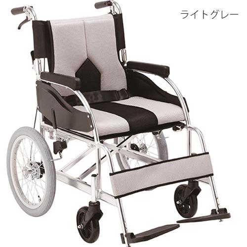 介助式車いす カラーズ KC-3 座面幅40cm／ライトグレー（マキテック）KC-3LG(40)