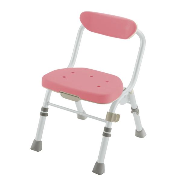 折りたたみシャワーチェア M型 背付Hタイプ／ピンク（リッチェル）47941