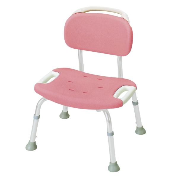 やわらかシャワーチェア ワイド 背付／ピンク（リッチェル）49341