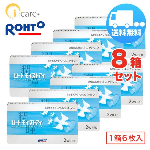 ロート モイストアイ×8箱セット（1箱6枚入り） ROHTO 2週間使い捨て ソフトコンタクトレンズ...
