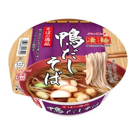 ヤマダイ ノンフライ カップ麺 ニュータッチ 凄麺  そばの逸品鴨だしそば 1箱12個入