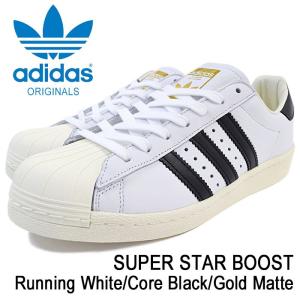 アディダス adidas スニーカー メンズ 男性用 スーパースター ブースト Running White/Core Black/Gold Matte オリジナル(SUPER STAR BB0188)｜icefield