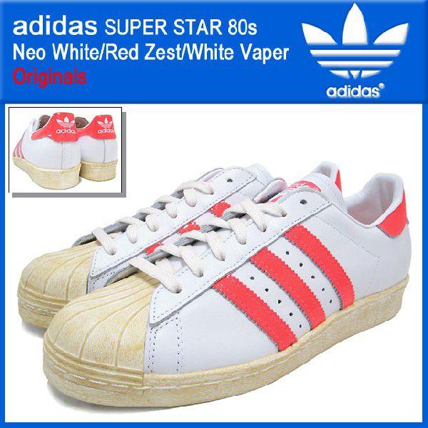 アディダス adidas スニーカー スーパースター 80s Neo White/Red Zest/...