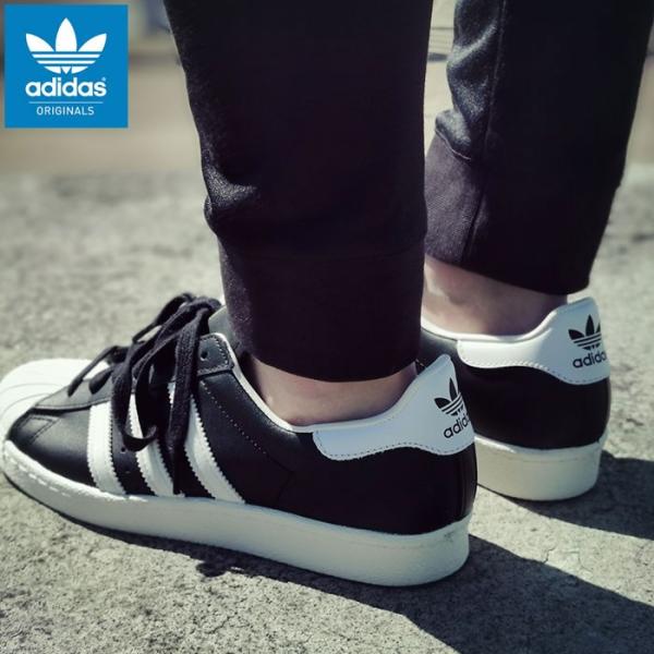 アディダス スニーカー adidas メンズ 男性用 スーパースター 80s Black/White...