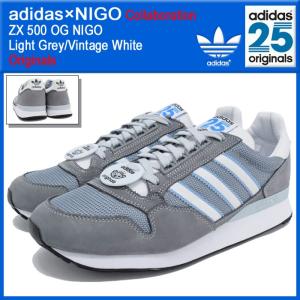 アディダス オリジナルス×NIGO adidas Originals by NIGO スニーカー メンズ 男性用 ZX 500 OG ニゴー Light Grey/Vintage White(S75557)