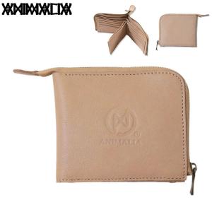 アニマリア 財布 ANIMALIA ゴート スキン ミニ ウォレット ( Goat Skin Mini Wallet 二つ折り財布 ファスナー 本革 山羊革 AN22SU-AC02 )｜icefield