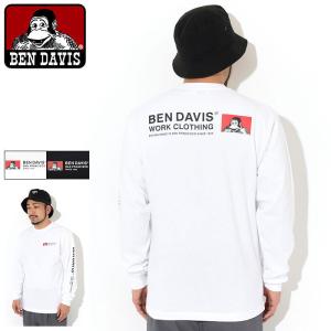 ベンデイビス Tシャツ 長袖 BEN DAVIS メンズ ラベル ( BENDAVIS C-1380037 Label L/S Tee T-SHIRTS カットソー ロンt トップス )｜icefield