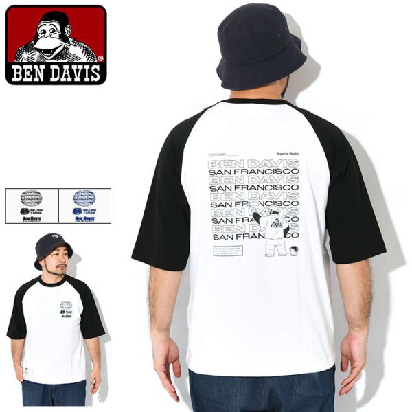 ベンデイビス ラグラン 五分袖 BEN DAVIS メンズ プリント &amp; EMB ( C-25580...