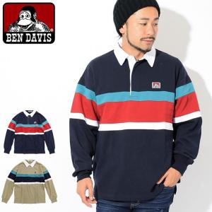 ベンデイビス ポロシャツ 長袖 BEN DAVIS メンズ レトロ ラグビー(BENDAVIS C-8780024 Retro Rugby L/S Polo ラガーシャツ トップス)｜icefield