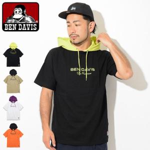 ベンデイビス カットソー 半袖 BEN DAVIS メンズ カラー フード(C-9580059 Color S/S Hood Tee トップス プルオーバー フード付き)｜icefield