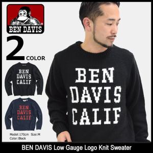 ベンデイビス BEN DAVIS セーター メンズ ロー ゲージ ロゴ ニット(I-7780027 Low Gauge Logo Knit Sweater クルーネック トップス)｜icefield