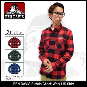 ベンデイビス BEN DAVIS シャツ 長袖 メンズ バッファロー チェック ワーク(MX-6780109 Buffalo Check Work L/S Shirt トップス)｜icefield