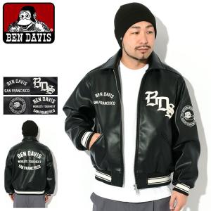 ベンデイビス ジャケット BEN DAVIS メンズ フォウ レザー フライト ( T-24380000 Faux Leather Flight JKT ビッグシルエット オーバーサイズ アウター )｜icefield