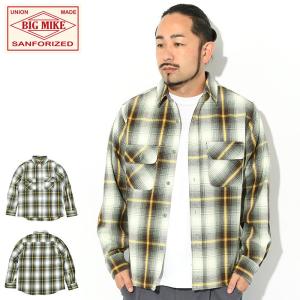 ビッグマイク シャツ 長袖 BIG MIKE メンズ ヘビー フランネル グリーン チェック (Heavy Flannel Green Check L/S Shirt ワークシャツ 102335100)｜icefield