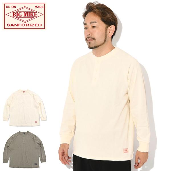 ビッグマイク ロンT Tシャツ 長袖 BIG MIKE メンズ ヘビー ウエイト ヘンリーネック (...