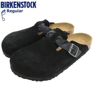ビルケンシュトック サンダル BIRKENSTOCK メンズ 男性用 ボストン ブレイデッド スエード レザー Black レギュラー ( BOSTON BRAIDED 幅広 1030561 )