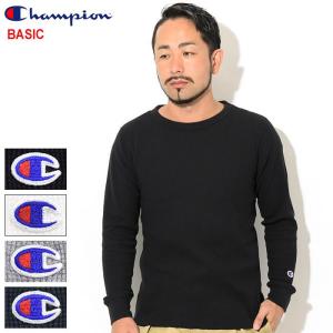 チャンピオン カットソー 長袖 Champion メンズ C3-Q405 サーマル(C3-Q405 Thermal L/S Crew BASIC ベーシック 日本企画 無地 トップス)｜icefield