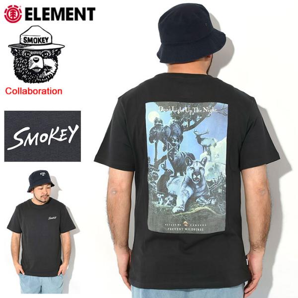 エレメント Tシャツ 半袖 ELEMENT メンズ スモーキー ベア SBXE ナイト コラボ ( ...