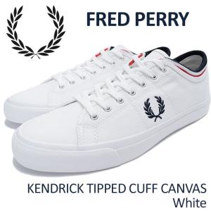 フレッドペリー FRED PERRY スニーカー メンズ 男性用 ケンドリック ティップ カフ キャンバス White(B5210U-100 KENDRICK TIPPED CUFF)｜icefield