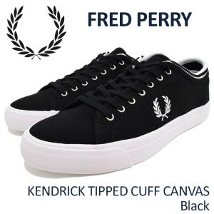フレッドペリー FRED PERRY スニーカー メンズ 男性用 ケンドリック ティップ カフ キャンバス Black(B5210U-220 KENDRICK TIPPED CUFF)｜icefield