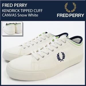 フレッドペリー FRED PERRY スニーカー メンズ 男性用 ケンドリック ティップ カフ キャンバス Snow White(B5210U-303 KENDRICK TIPPED CUFF)｜icefield