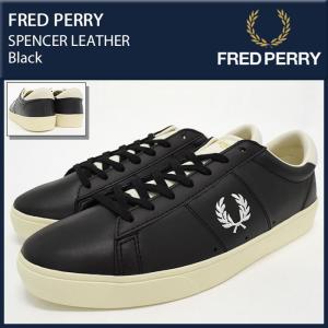 フレッドペリー FRED PERRY スニーカー メンズ 男性用 スペンサー レザー Black(FREDPERRY B8221-184 SPENCER LEATHER ブラック)｜icefield