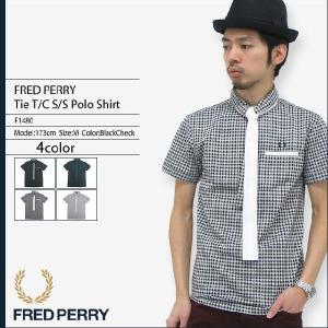 フレッドペリー ポロシャツ FRED PERRY ネクタイ付き T/C ポロ 半袖 日本企画(F1480 Tie T/C S/S Polo Shirt 日本製 トップス メンズ)｜icefield