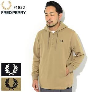 フレッドペリー プルオーバー パーカー FRED PERRY メンズ ヘンリーネック ワイド フーデッド スウェット 日本企画 ( F1852 Henley Neck )｜icefield