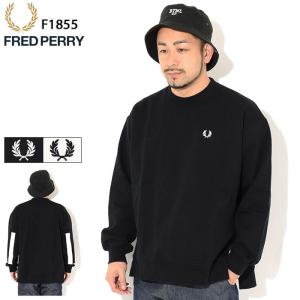 フレッドペリー トレーナー FRED PERRY メンズ サイド スリット クルー スウェット 日本企画 ( F1855 Side Slit Crew Sweat JAPAN LIMITED )｜icefield