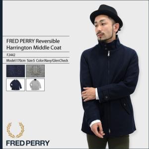 フレッドペリー FRED PERRY ジャケット メンズ リバーシブル ハリントン ミドル コート 日本企画(F2442 Reversible Harrington Middle Coat)｜icefield