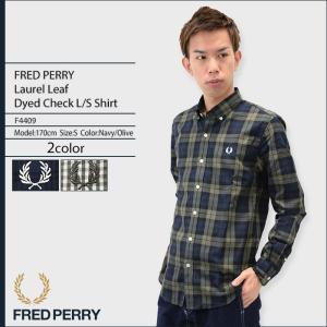 フレッドペリー FRED PERRY シャツ 長袖 メンズ ローレル リーフ ダイド チェック 日本企画(F4409 Laurel Leaf Dyed Check L/S Shirt)｜icefield