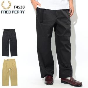 フレッドペリー パンツ FRED PERRY メンズ ワイド トラウザーズ 日本企画(FREDPERRY F4538 Wide Trousers Pant ワイドパンツ ボトムス)｜icefield