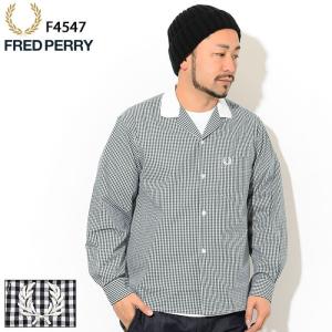 フレッドペリー シャツ 長袖 FRED PERRY メンズ ギンガム リビア カラー 日本企画 ( F4547 Gingham Revere Collar L/S Shirt JAPAN LIMITED )｜icefield