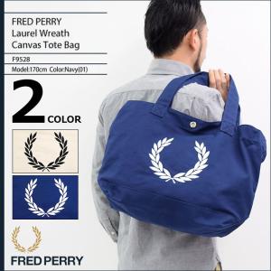 フレッドペリー FRED PERRY トートバッグ ローレル リース キャンバス トート バッグ 日本企画(F9528 Laurel Wreath Canvas Tote Bag 2WAY)｜icefield