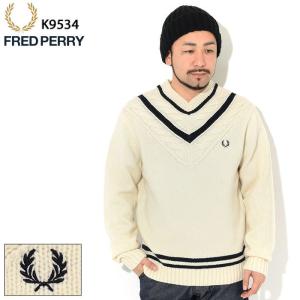 フレッドペリー セーター FRED PERRY メンズ ストライプド テニス Vネック ( K9534 Striped Tennis V-Neck Sweater Jumper ニット トップス )｜icefield