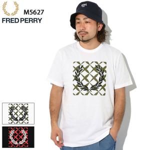 フレッドペリー Tシャツ 半袖 FRED PERRY メンズ クロス ステッチ プリンテッド (M5627 Cross Stitch Printed S/S Tee T-SHIRTS カットソー)[M便 1/1]｜icefield