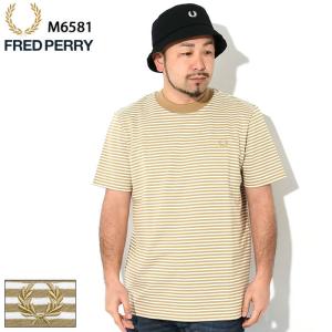 フレッドペリー Tシャツ 半袖 FRED PERRY メンズ ファイン ストライプ ヘビー ウエイト ( M6581 Fine Stripe Heavy Weight S/S Tee カットソー )[M便 1/1]｜icefield