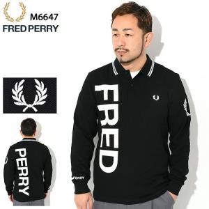 フレッドペリー ポロシャツ 長袖 FRED PERRY メンズ ボールド グラフィック フレッド ペリー ( M6647 Bold Graphic Fred Perry L/S Polo Shirt 鹿の子 )｜icefield