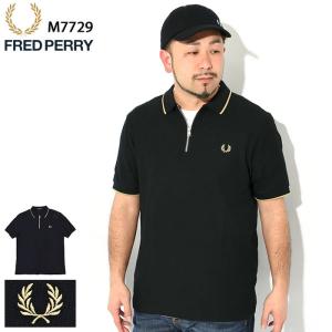 フレッドペリー ポロシャツ 半袖 FRED PERRY メンズ クレープ ピケ ジップ ネック ( M7729 Crepe Pique Zip Neck S/S Polo Shirt 鹿の子 ポロ トップス )｜icefield