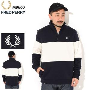 フレッドペリー トレーナー FRED PERRY メンズ カラー ブロック ハーフ ジップ スウェット ( M9660 Colour Block Half Zip Sweat トップス )｜icefield