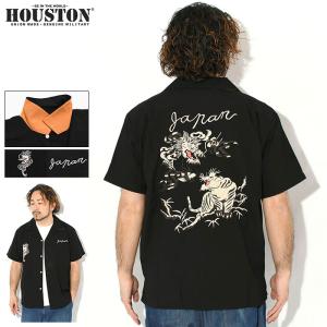 ヒューストン シャツ 半袖 HOUSTON メンズ タイガー アンド ドラゴン スーベニア ( Tiger & Dragon Souvenir S/S Shirt オープンカラー 41277 )