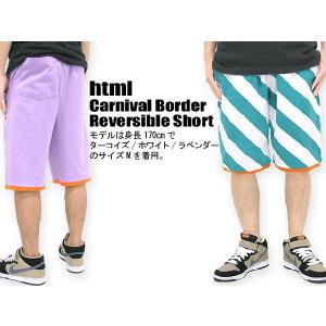 html(エイチ・ティー・エム・エル) Carnival Border Reversible Short｜icefield