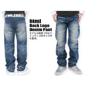 html(エイチ・ティー・エム・エル) Back Logo Denim Pant ジーンズ 【ユーズド USED 加工】｜icefield