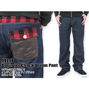 html(エイチ・ティー・エム・エル) Beginner Check Denim Pant ジーンズ｜icefield