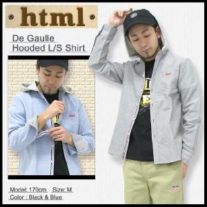 エイチ・ティー・エム・エル html ド ゴール フーデッド シャツ 長袖(HTML De Gaulle Hooded L/S Shirt)｜icefield