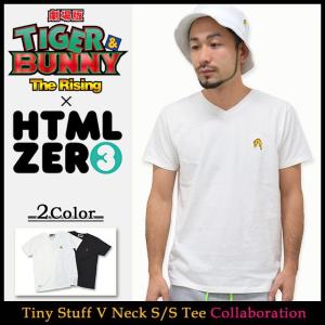 エイチティエムエル ゼロスリー Tシャツ HTML ZERO3 Guttarelax×劇場版 TIGER & BUNNY -The Rising- Tiny Stuff V Neck S/S Tee(メンズ)｜icefield