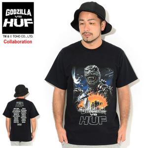 ハフ Tシャツ 半袖 HUF メンズ ゴジラ ツアー コラボ ( HUF×GODZILLA Tour S/S Tee GODZILLA VS HUF カットソー トップス 男性用 TS01365 )[M便 1/1]｜icefield