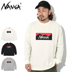 ナンガ ロンT Tシャツ 長袖 NANGA メンズ エコ ハイブリッド ボックス ロゴ ( ECO Hybrid Box Logo L/S Tee カットソー NW2311-1G299 NW2311-1G206 )｜icefield