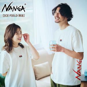 ナンガ Tシャツ 半袖 NANGA メンズ バーティカル ロゴ ( Vertical Logo S/S Tee ICE FIELD別注 ECO Hybrid カットソー トップス S24-BEC-CS01 )[M便 1/1]