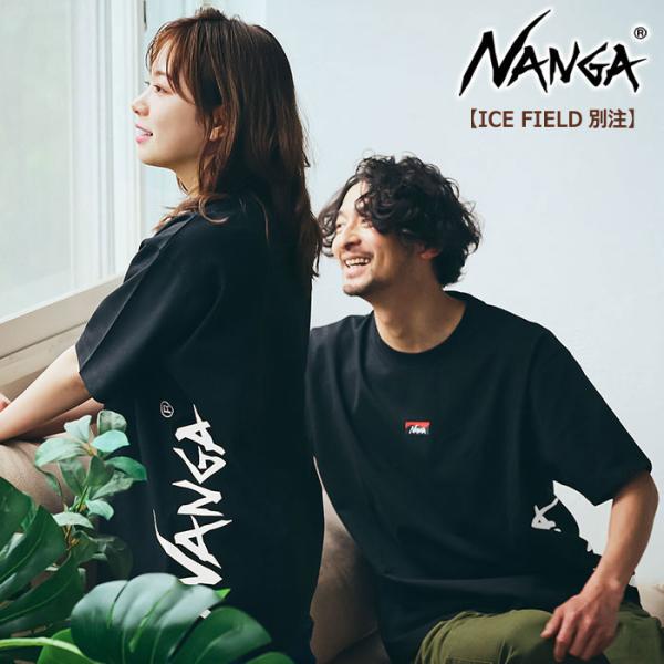 ナンガ Tシャツ 半袖 NANGA メンズ バーティカル ロゴ ( Vertical Logo Te...